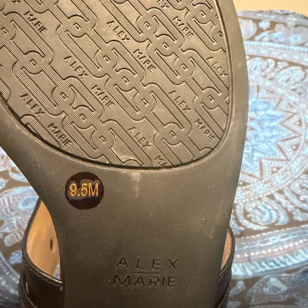 Alex Marie Black T-Strap Slingback Sandals - Picture 7 of 9